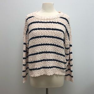 BLUE + WHITE STRIPED SWEATER